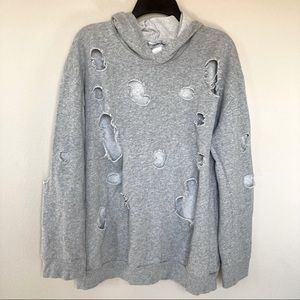 Cotton Emporium Distressed Grey Hoodie